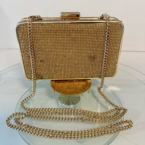 Gold Michael kors Gold clutch Metal Luxury Shiny Cocktail Party Small Crossbody